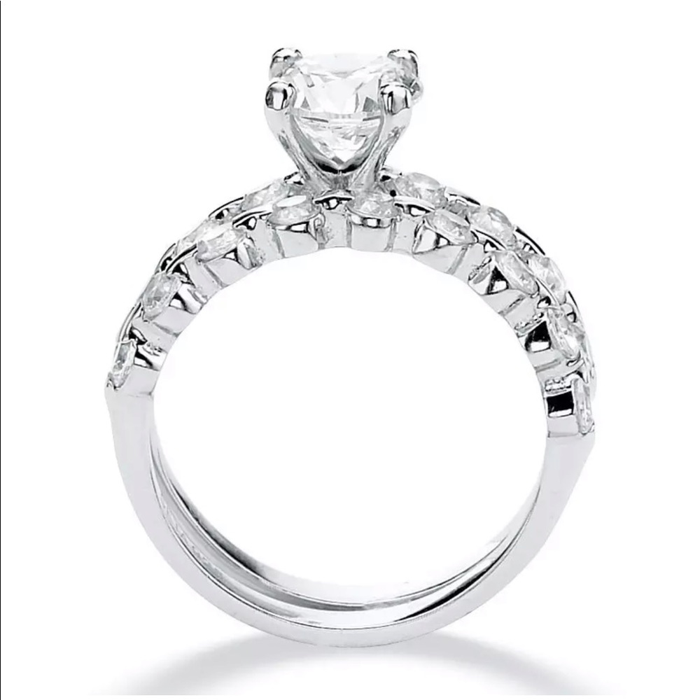 2 Pc Engagement Silver Ring Set - image 3